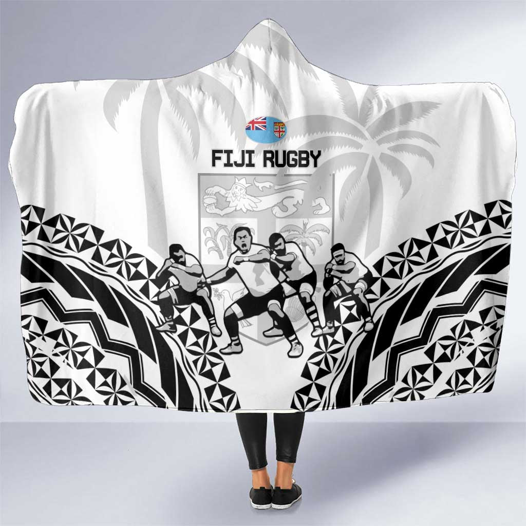 Fiji Tapa Rugby Hooded Blanket Cibi Dance With Fijian Pattern