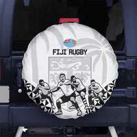 Fiji Tapa Rugby Spare Tire Cover Cibi Dance With Fijian Pattern