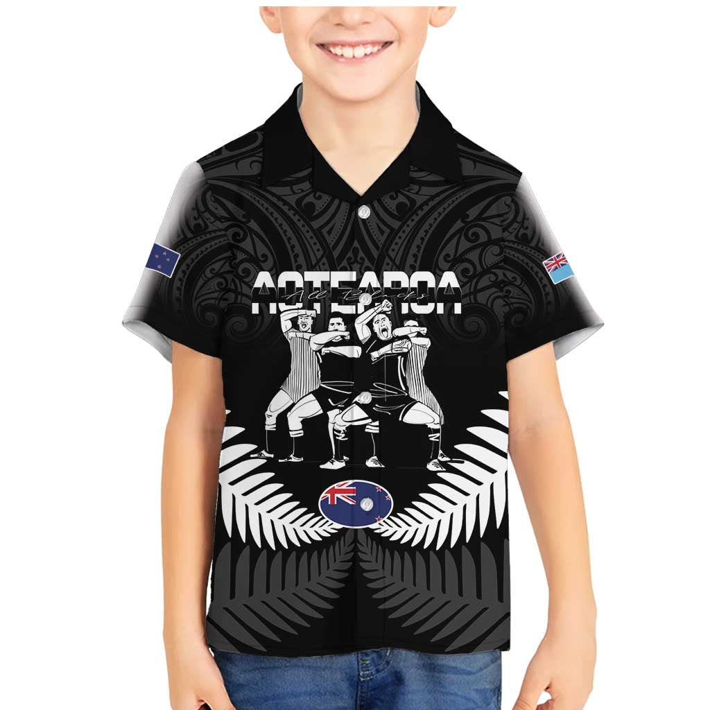 New Zealand And Fiji Tapa Rugby Family Matching Mermaid Dress and Hawaiian Shirt Haka Dance Mix Cibi Dance Together