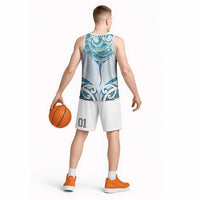 New Zealand Manta Ray Tattoo Basketball Jersey Aotearoa Maori Haehae Paua Shell - Polynesian Pride