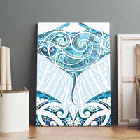 New Zealand Manta Ray Tattoo Canvas Wall Art Aotearoa Maori Haehae Paua Shell - Polynesian Pride