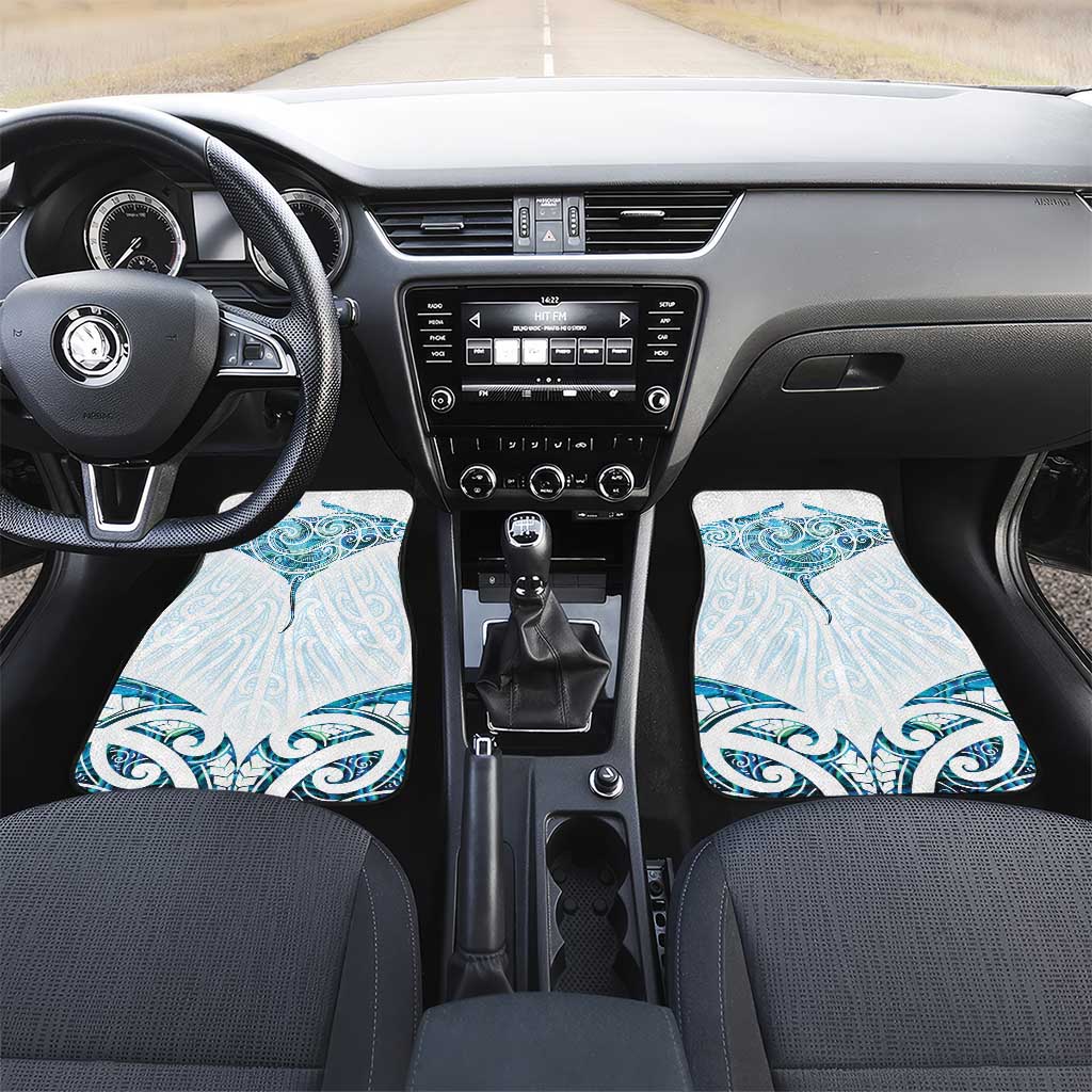 New Zealand Manta Ray Tattoo Car Mats Aotearoa Maori Haehae Paua Shell - Polynesian Pride
