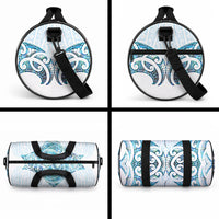New Zealand Manta Ray Tattoo Duffle Bag Aotearoa Maori Haehae Paua Shell