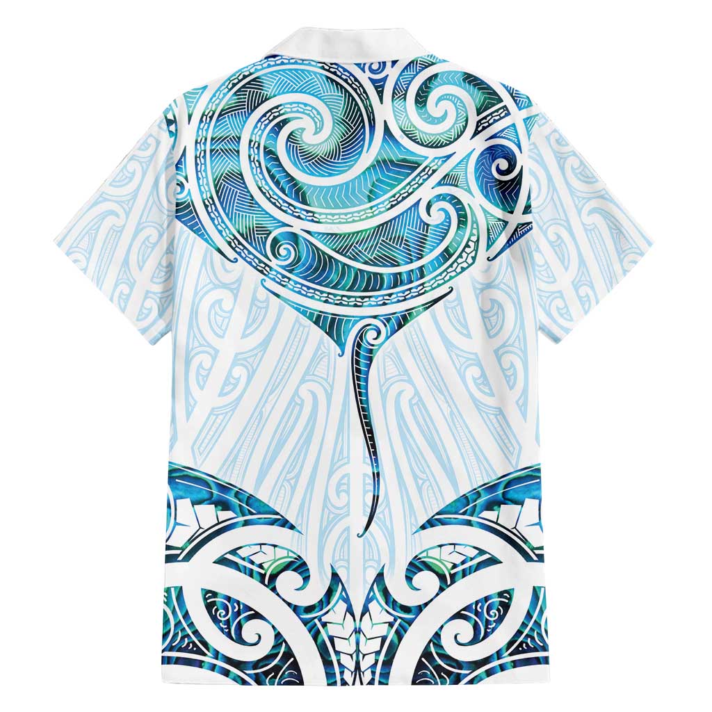 New Zealand Manta Ray Tattoo Family Matching Long Sleeve Bodycon Dress and Hawaiian Shirt Aotearoa Maori Haehae Paua Shell - Polynesian Pride