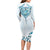 New Zealand Manta Ray Tattoo Long Sleeve Bodycon Dress Aotearoa Maori Haehae Paua Shell - Polynesian Pride