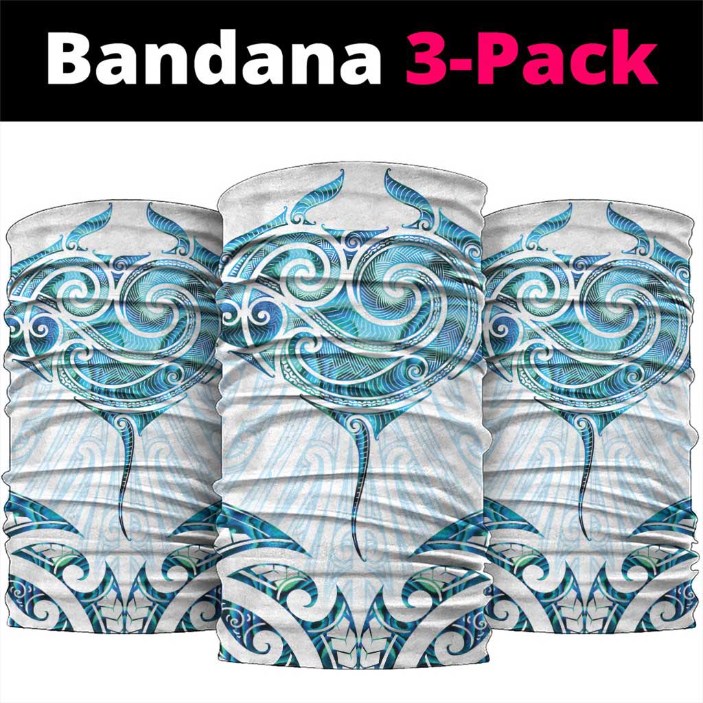 New Zealand Manta Ray Tattoo Neck Gaiter Aotearoa Maori Haehae Paua Shell - Polynesian Pride