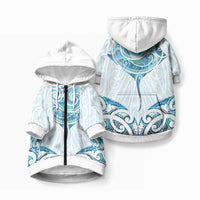 New Zealand Manta Ray Tattoo Pet Hoodie Aotearoa Maori Haehae Paua Shell