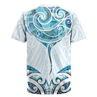 New Zealand Manta Ray Tattoo Rugby Jersey Aotearoa Maori Haehae Paua Shell - Polynesian Pride