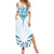 New Zealand Manta Ray Tattoo Summer Maxi Dress Aotearoa Maori Haehae Paua Shell - Polynesian Pride