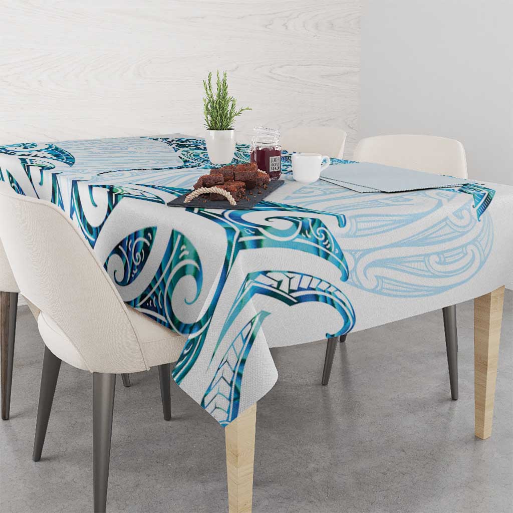 New Zealand Manta Ray Tattoo Tablecloth Aotearoa Maori Haehae Paua Shell - Polynesian Pride