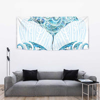 New Zealand Manta Ray Tattoo Tapestry Aotearoa Maori Haehae Paua Shell - Polynesian Pride