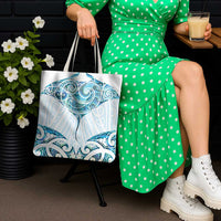 New Zealand Manta Ray Tattoo Tote Bag Aotearoa Maori Haehae Paua Shell - Polynesian Pride