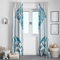 New Zealand Manta Ray Tattoo Window Curtain Aotearoa Maori Haehae Paua Shell - Polynesian Pride