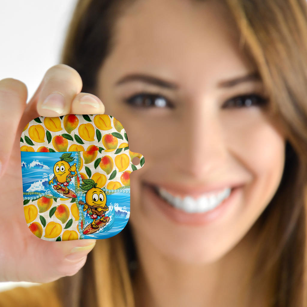 Aloha Hawaii Summer AirPods Case Hawaiian Lei Surfing Mango Palaka Motifs
