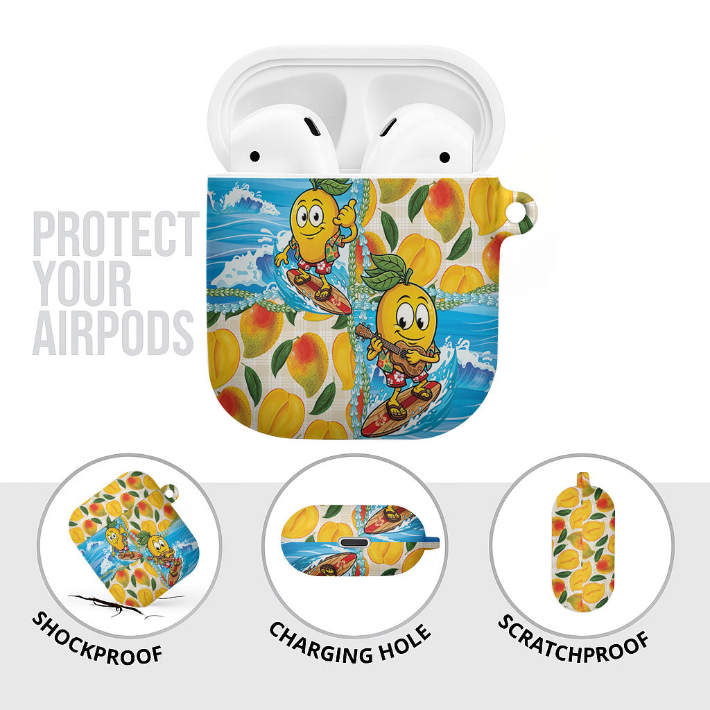 Aloha Hawaii Summer AirPods Case Hawaiian Lei Surfing Mango Palaka Motifs