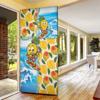 Aloha Hawaii Summer Door Cover Hawaiian Lei Surfing Mango Palaka Motifs