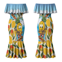 Aloha Hawaii Summer Family Matching Mermaid Dress and Hawaiian Shirt Hawaiian Lei Surfing Mango Palaka Motifs