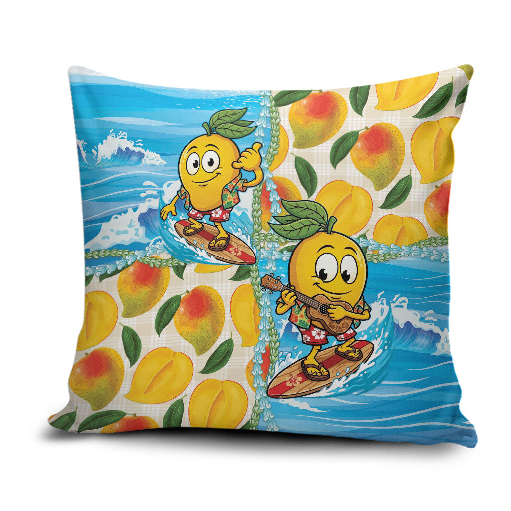 Aloha Hawaii Summer Pillow Cover Hawaiian Lei Surfing Mango Palaka Motifs