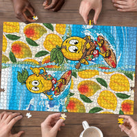 Aloha Hawaii Summer Puzzle Hawaiian Lei Surfing Mango Palaka Motifs