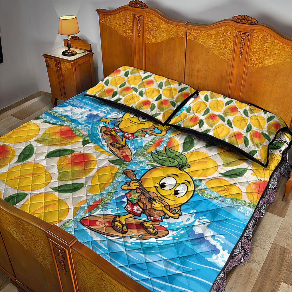 Aloha Hawaii Summer Quilt Bed Set Hawaiian Lei Surfing Mango Palaka Motifs