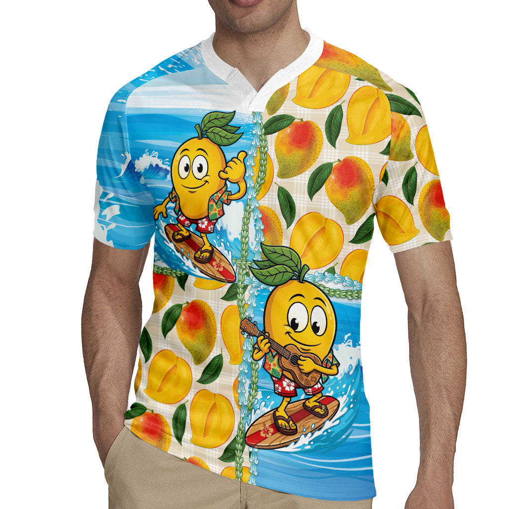 Aloha Hawaii Summer Rugby Jersey Hawaiian Lei Surfing Mango Palaka Motifs
