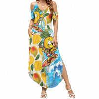 Aloha Hawaii Summer Summer Maxi Dress Hawaiian Lei Surfing Mango Palaka Motifs