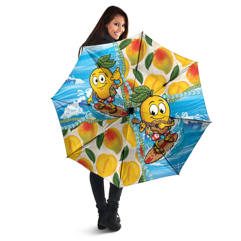 Aloha Hawaii Summer Umbrella Hawaiian Lei Surfing Mango Palaka Motifs