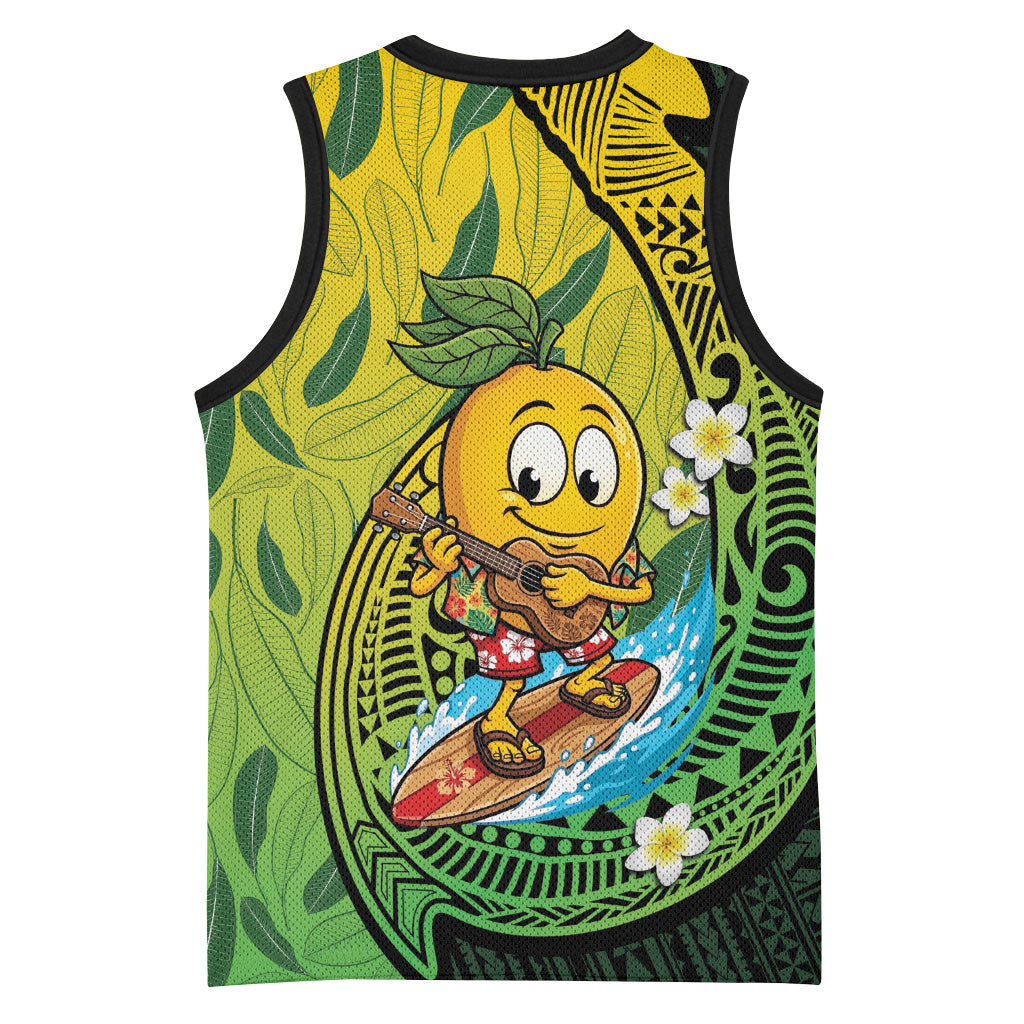 Hawaii Surfing Mango Basketball Jersey Manako Polynesian Fish Hook