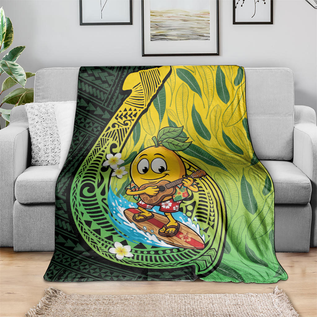 Hawaii Surfing Mango Blanket Manako Polynesian Fish Hook