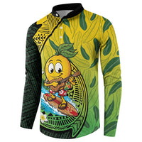 Hawaii Surfing Mango Button Sweatshirt Manako Polynesian Fish Hook