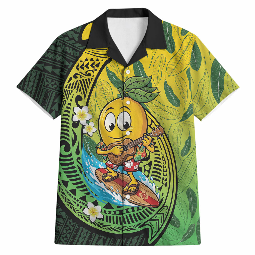 Hawaii Surfing Mango Hawaiian Shirt Manako Polynesian Fish Hook