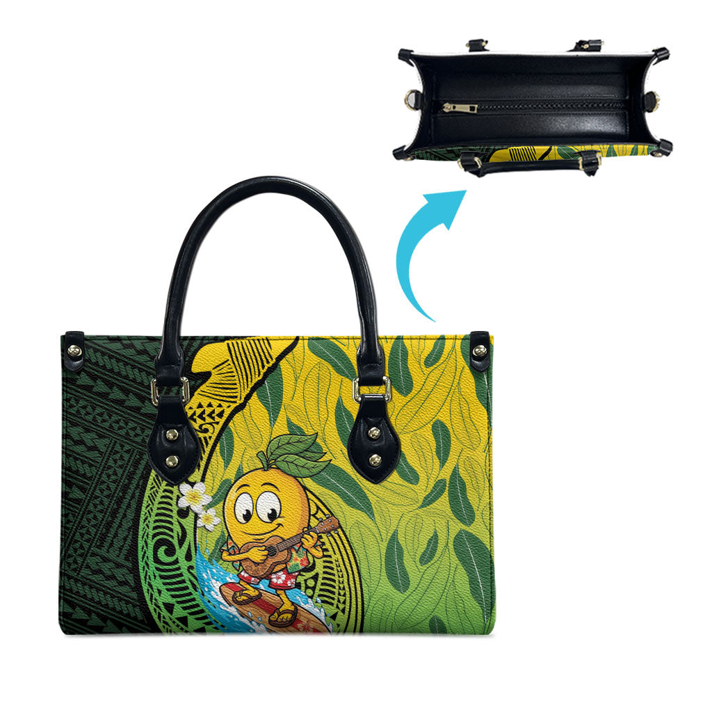 Hawaii Surfing Mango Leather Bag Manako Polynesian Fish Hook