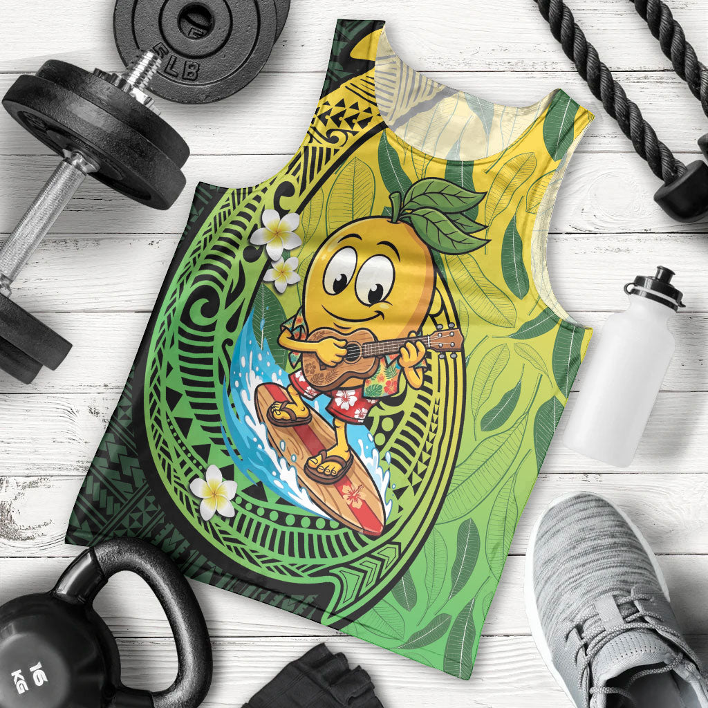 Hawaii Surfing Mango Men Tank Top Manako Polynesian Fish Hook