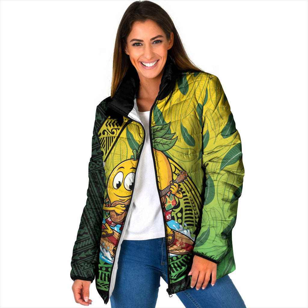 Hawaii Surfing Mango Padded Jacket Manako Polynesian Fish Hook