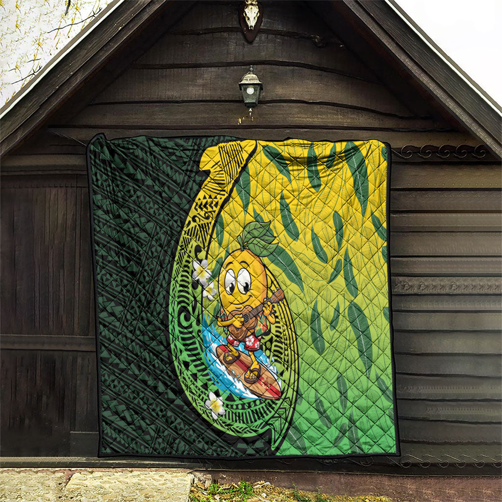 Hawaii Surfing Mango Quilt Manako Polynesian Fish Hook