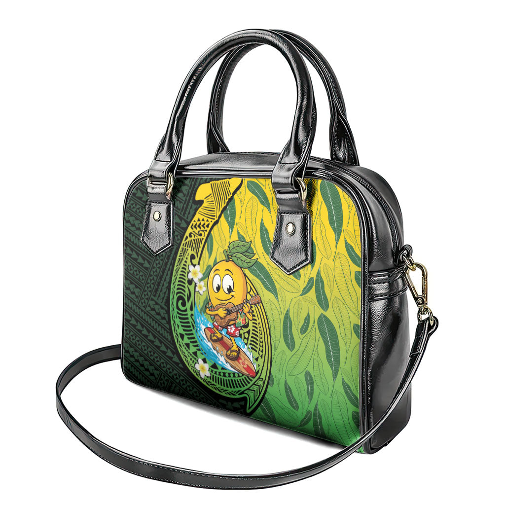 Hawaii Surfing Mango Shoulder Handbag Manako Polynesian Fish Hook