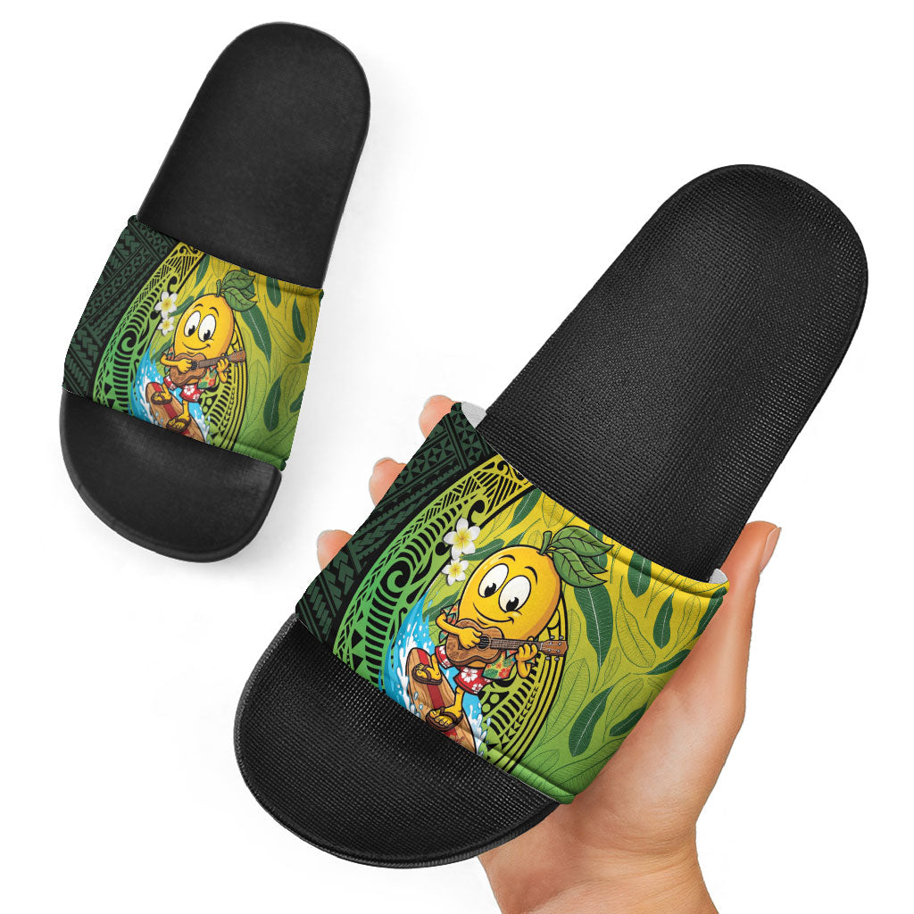 Hawaii Surfing Mango Slide Sandals Manako Polynesian Fish Hook
