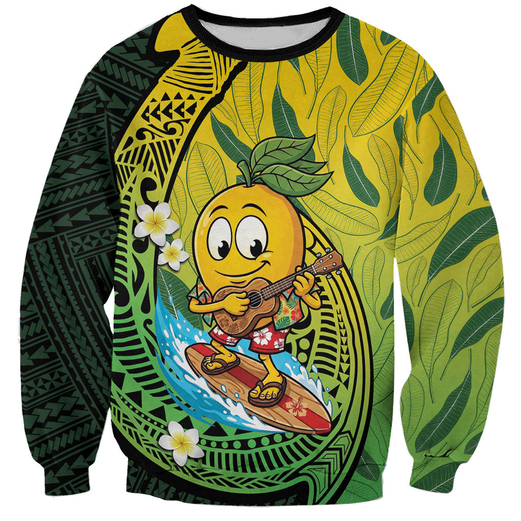 Hawaii Surfing Mango Sweatshirt Manako Polynesian Fish Hook