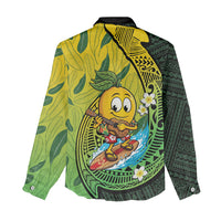 Hawaii Surfing Mango Women Casual Shirt Manako Polynesian Fish Hook