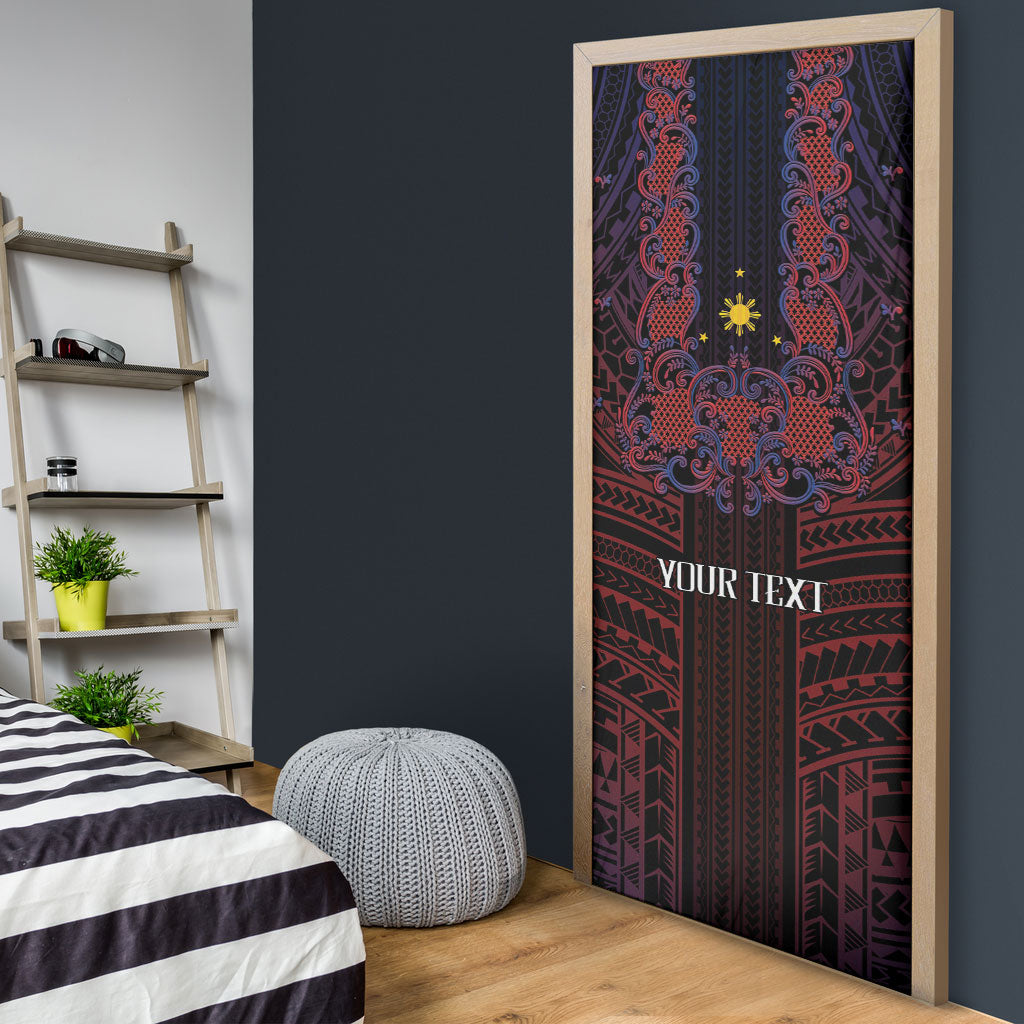 Filipino Barong Tagalog Inspired Personalised Door Cover Mabuhay Philippines Festival Polynesian Pattern LT14 - Polynesian Pride