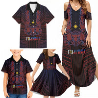 Filipino Barong Tagalog Inspired Personalised Family Matching Summer Maxi Dress and Hawaiian Shirt Mabuhay Philippines Festival Polynesian Pattern LT14 - Polynesian Pride