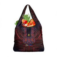 Filipino Barong Tagalog Inspired Grocery Bag Mabuhay Philippines Festival Polynesian Pattern LT14 1-pack One Size Black - Polynesian Pride