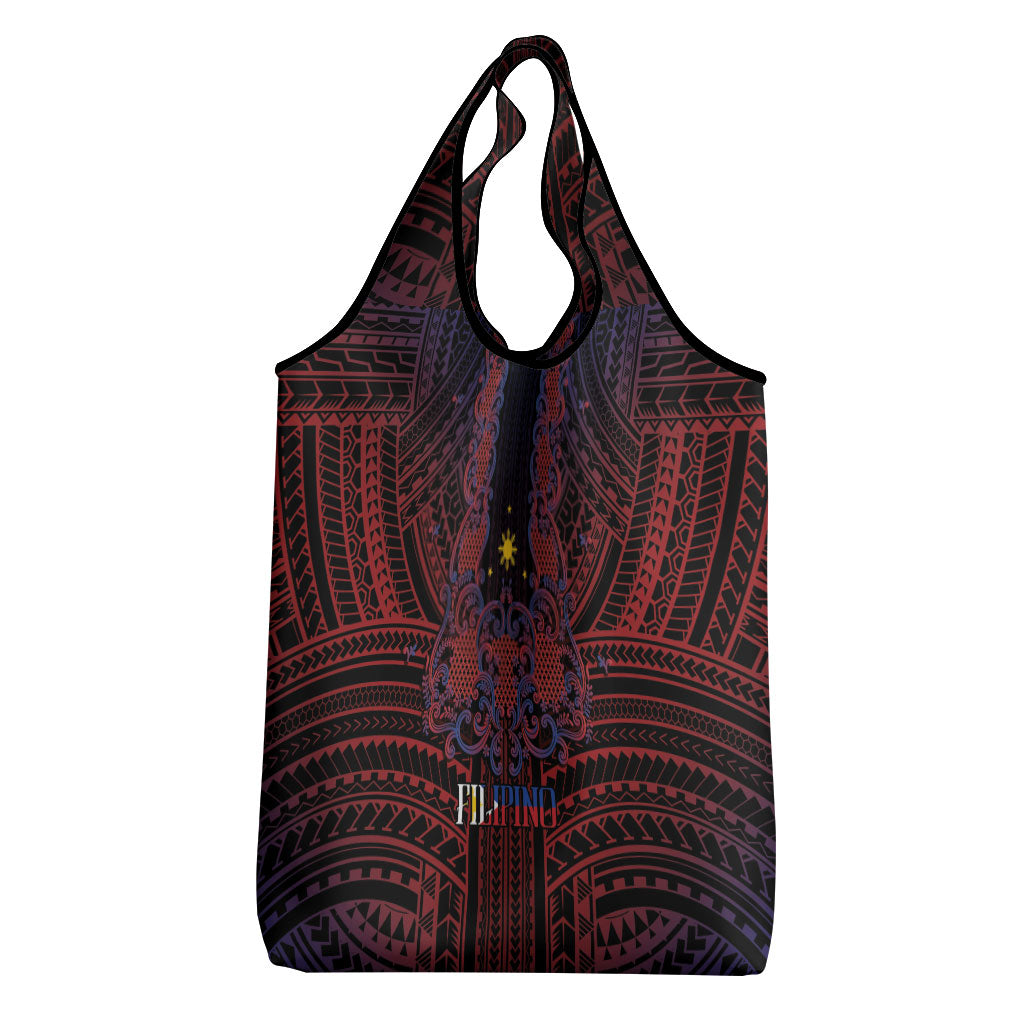 Filipino Barong Tagalog Inspired Grocery Bag Mabuhay Philippines Festival Polynesian Pattern LT14 - Polynesian Pride