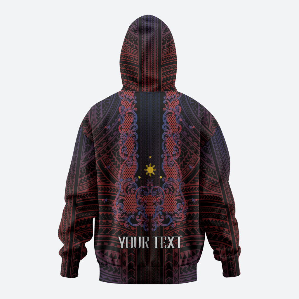 Filipino Barong Tagalog Inspired Personalised Hoodie Mabuhay Philippines Festival Polynesian Pattern LT14 - Polynesian Pride