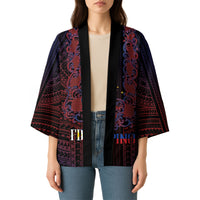 Filipino Barong Tagalog Inspired Personalised Kimono Mabuhay Philippines Festival Polynesian Pattern LT14 - Polynesian Pride