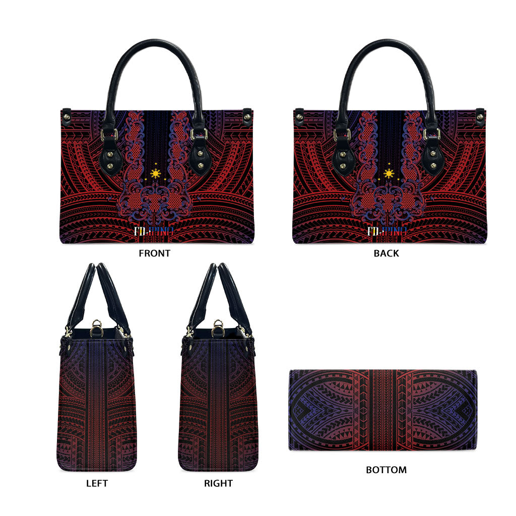 Filipino Barong Tagalog Inspired Leather Bag Mabuhay Philippines Festival Polynesian Pattern LT14 - Polynesian Pride
