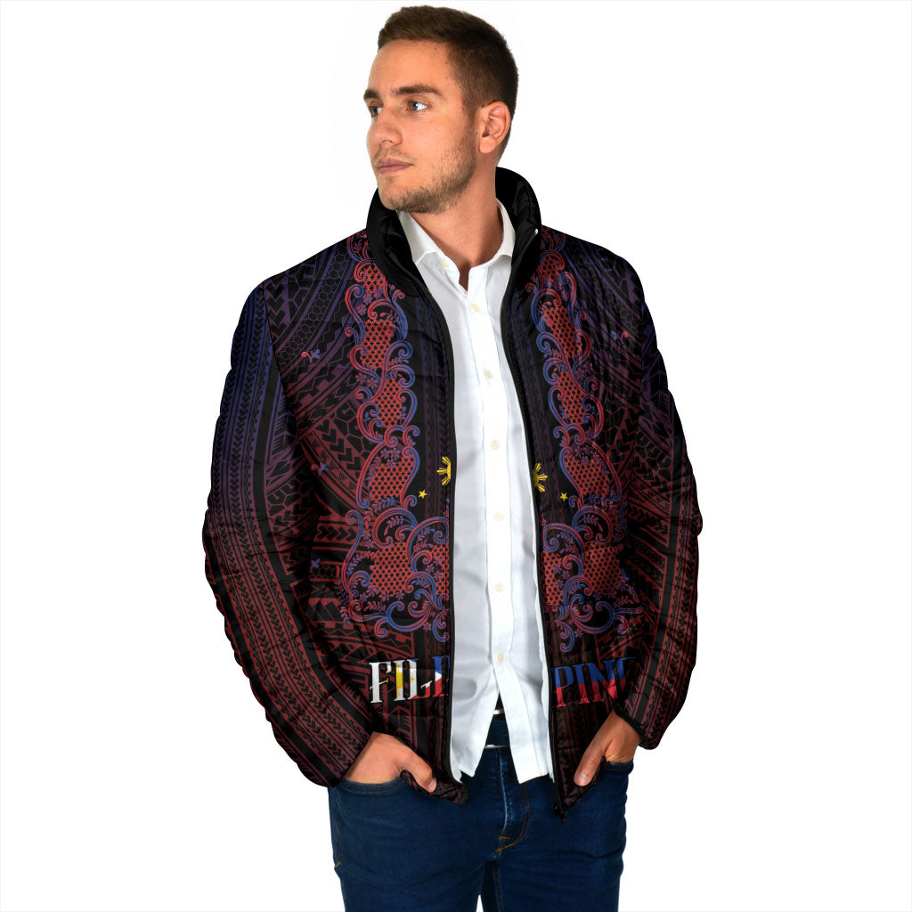 Filipino Barong Tagalog Inspired Personalised Padded Jacket Mabuhay Philippines Festival Polynesian Pattern LT14 - Polynesian Pride