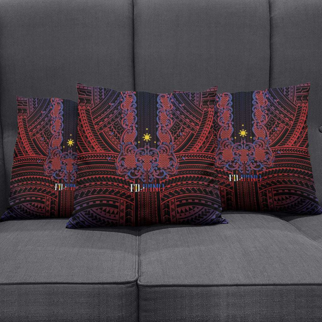 Filipino Barong Tagalog Inspired Pillow Cover Mabuhay Philippines Festival Polynesian Pattern LT14 - Polynesian Pride