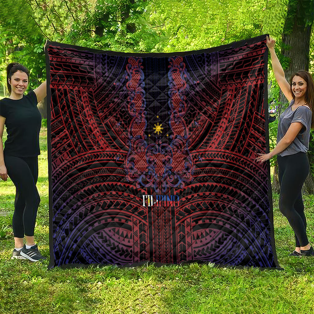 Filipino Barong Tagalog Inspired Quilt Mabuhay Philippines Festival Polynesian Pattern LT14 - Polynesian Pride