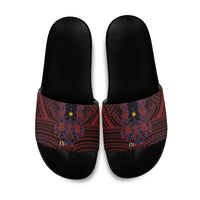 Filipino Barong Tagalog Inspired Slide Sandals Mabuhay Philippines Festival Polynesian Pattern LT14 Black - Polynesian Pride